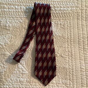 Stafford Burgundy and Silver Geometric Tie